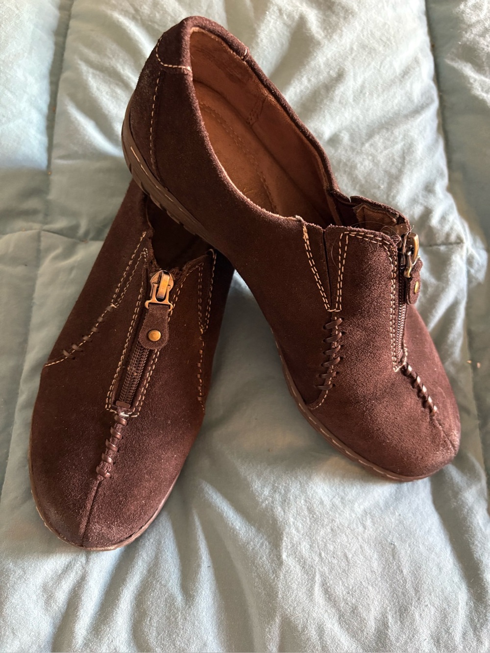 Comfortable Women's Brown Suede Slip-On Shoes